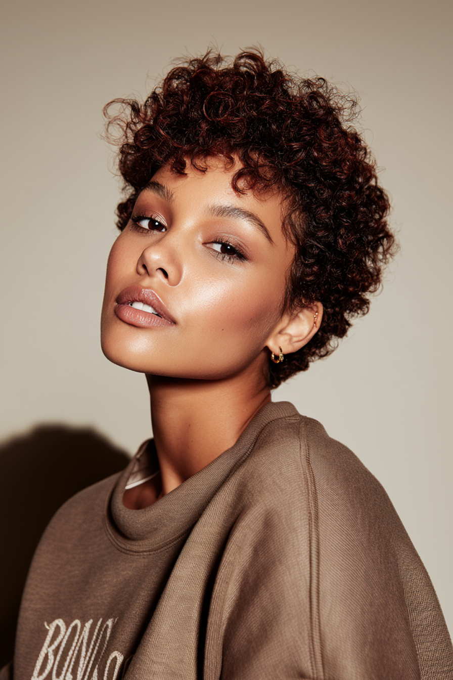 10. Mulberry Textured TWA (Short Curly Haircuts For Women) - Short Curly Haircuts For Women