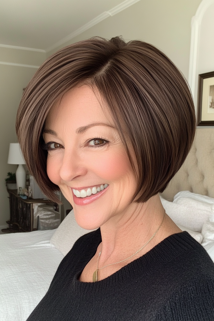 14. Short Tapered Cut in Espresso Brown (Hairstyles For Women Over 50) - Hairstyles For Women Over 50