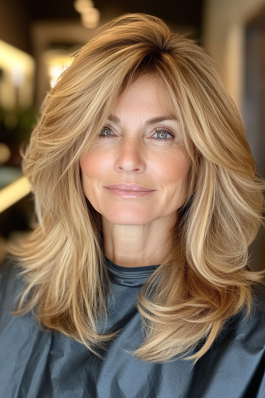 3. Shoulder-Length Shag in Honey Blonde (Hairstyles For Women Over 50) - Hairstyles For Women Over 50