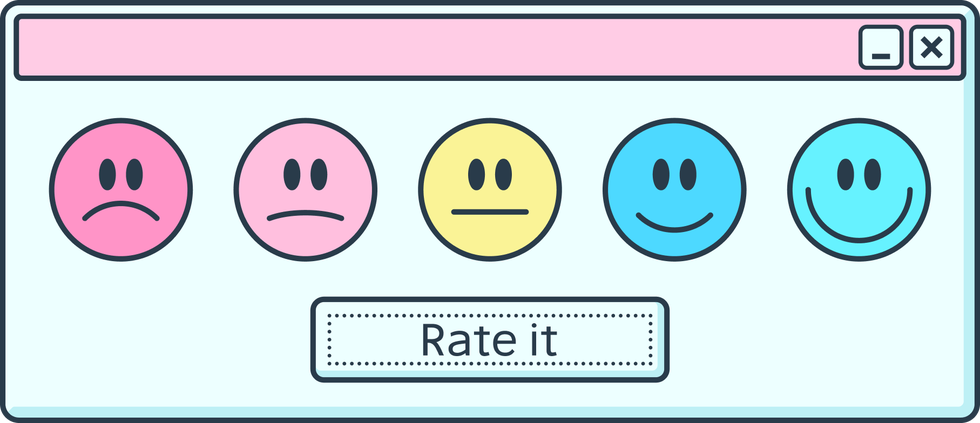 feedback interface featuring five emoticons varying from sad to happy feedback interface featuring five emoticons varying from sad to happy